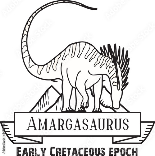 Fotografia Allosaurus Amargasaurus cazaui Cretaceous dinosaur carnivore lizard monster badg