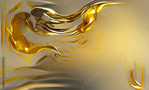 Abstract Luxuly Gold and Silver Fluid Design Art Background, Texture and Illustration	 photo