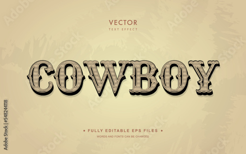 Vector Editable Text Effect in Cowboy Style