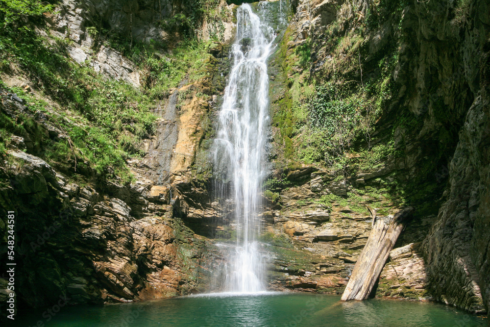 Fototapeta premium Waterfall in the mountains of Sochi, Russia.