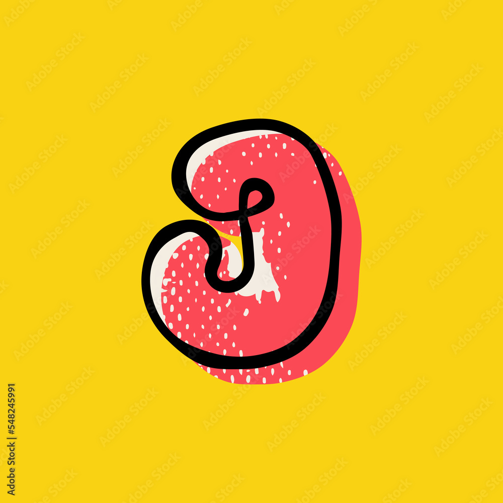 custom made wallpaper toronto digitalJ letter logo hand-drawn with a marker with paint shift effect and vintage grunge texture.