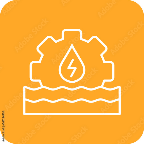 Hydro Power Multicolor Round Corner Line Inverted Icon