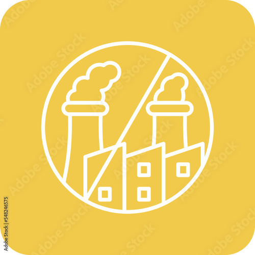 Zero Emission Multicolor Round Corner Line Inverted Icon
