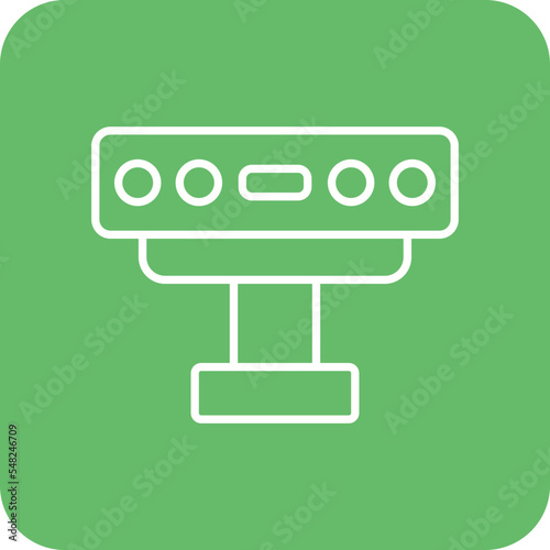 Kinect Multicolor Round Corner Line Inverted Icon