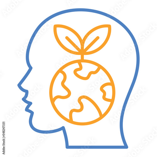 Think Eco Blue And Orange Line Icon