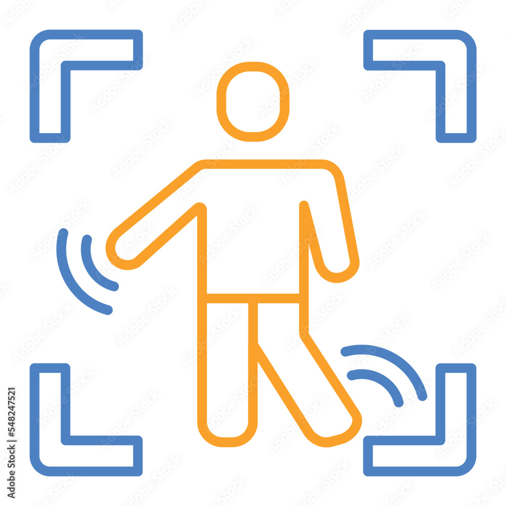 Motion Capture Blue And Orange Line Icon Motion Capture Blue And Orange Line Icon