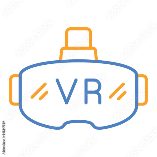 Vr Glasses Blue And Orange Line Icon