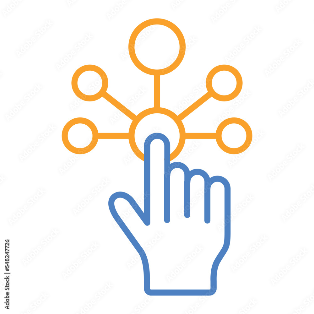 Interactive Blue And Orange Line Icon Interactive Blue And Orange Line Icon