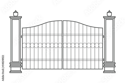 gate or fence design vector flat isolated illustration