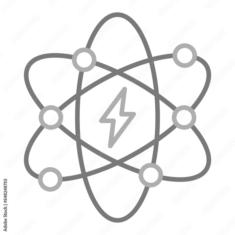 Atomic Energy Greyscale Line Icon Atomic Energy Greyscale Line Icon