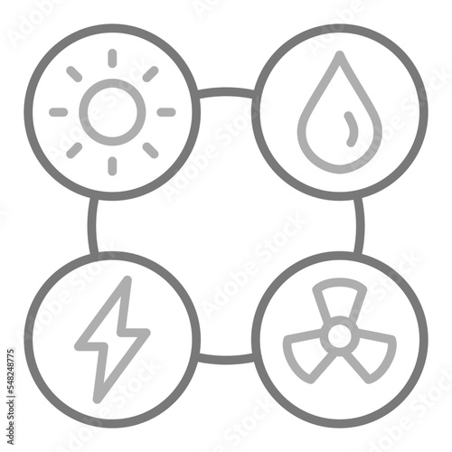 Energy Sources Greyscale Line Icon