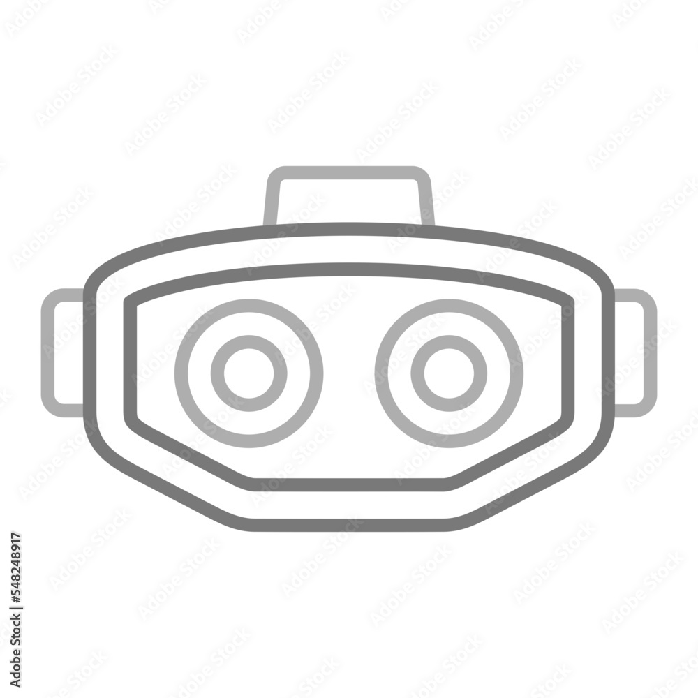 Stereoscopic Greyscale Line Icon