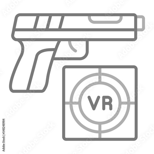 Shooting Game Greyscale Line Icon