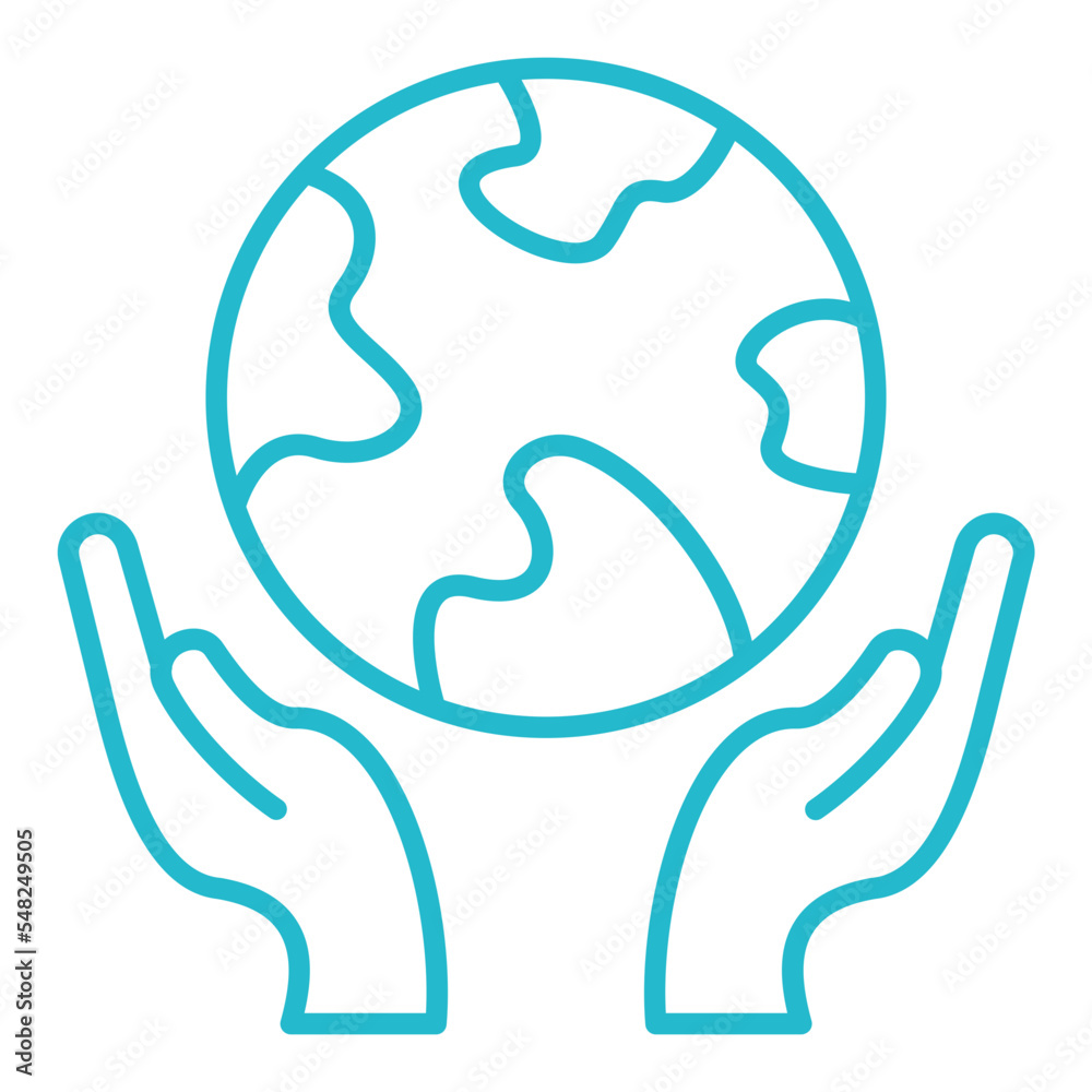 Earth Multicolor Line Icon Earth Multicolor Line Icon