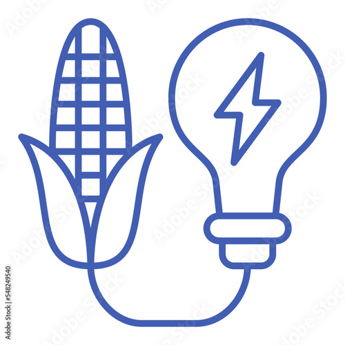 Biomass Energy Multicolor Line Icon