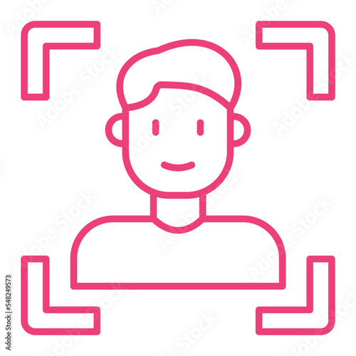 Face Scan Multicolor Line Icon