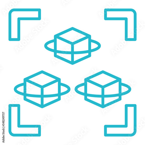 Cubes Multicolor Line Icon