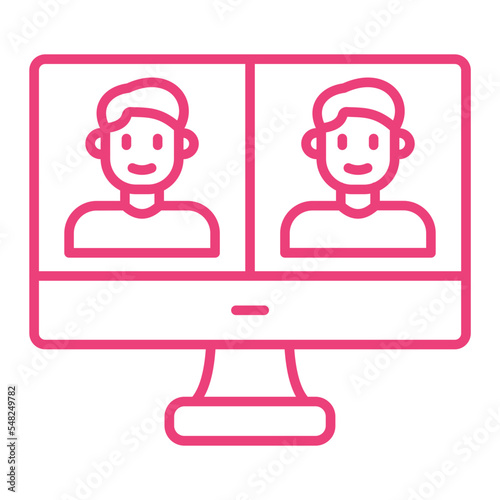 Video Call Multicolor Line Icon