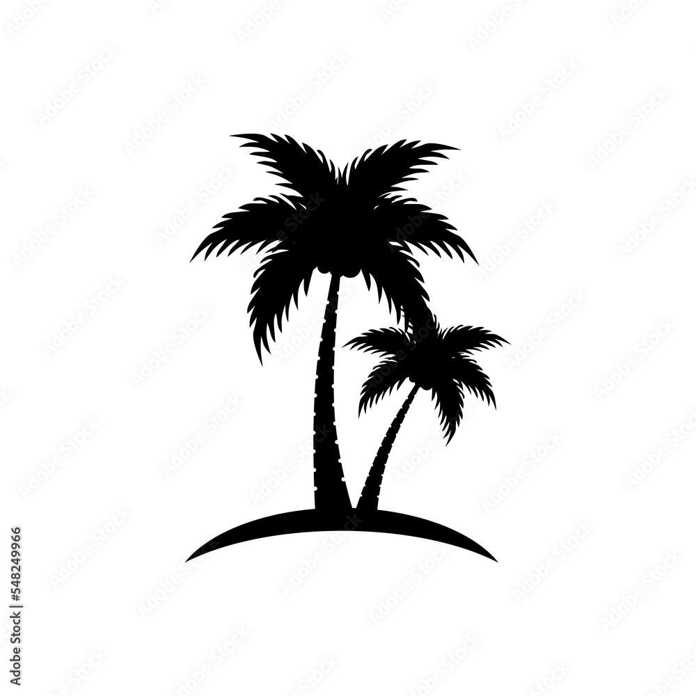 vector black palm icon on white background