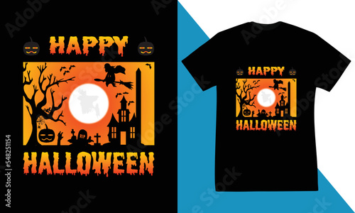 Happy halloween t shirt design premium vector