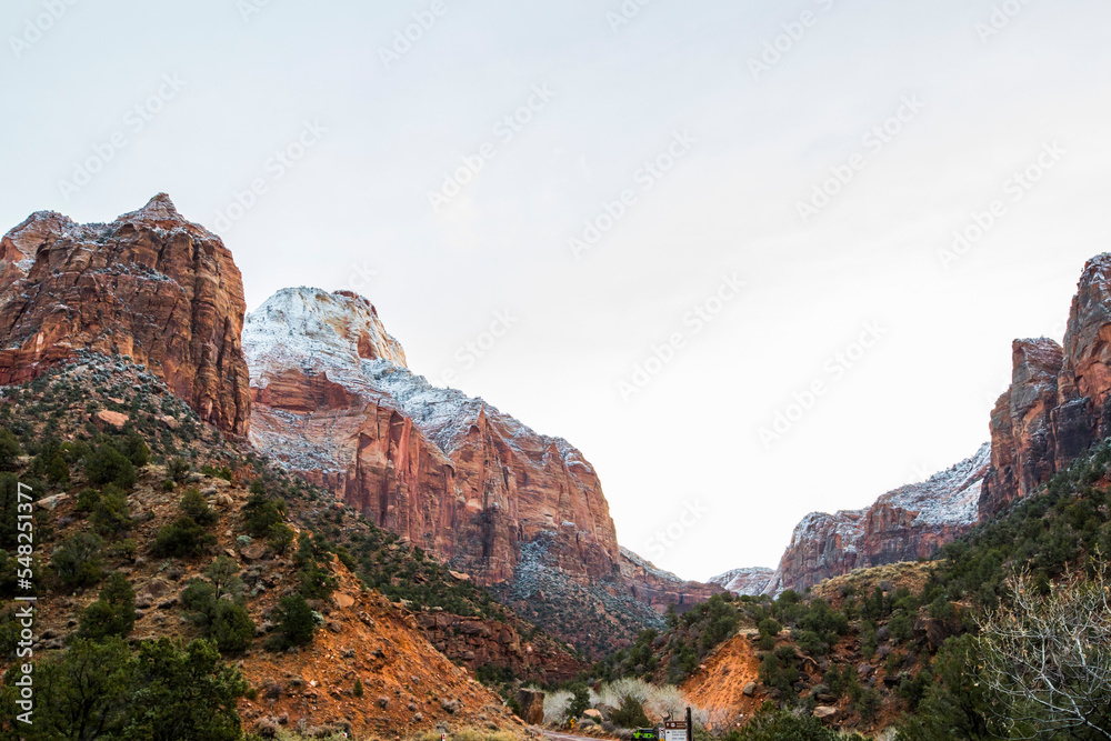 Winter sunrise in Zion National Park, United States of America Winter sunrise in Zion National Park, United States of America