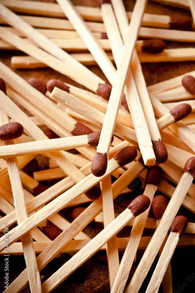 bunch of matches scattered