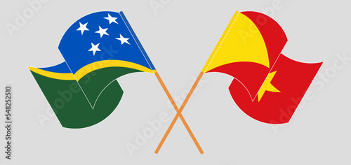 Crossed and waving flags of Solomon Islands and Tigray photo