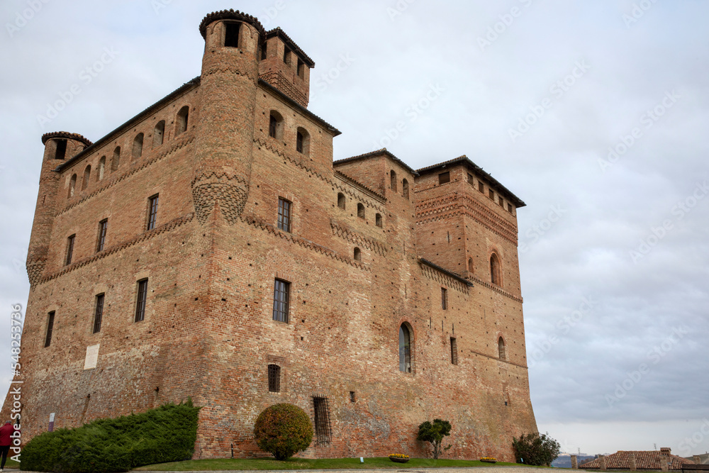 Grinzane Cavour (CN), Italy - November 19, 2022: The castle in Grinzane Cavour, Cuneo, Piedmont, Italy.
