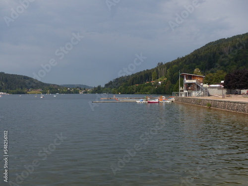 Gerardmer - August 2020 : Visit of the city of Gerardmer - Tour of the beautiful lake in the middle of the Vosges mountains with an August sunset 