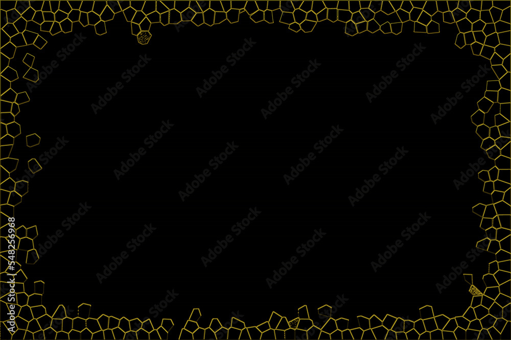 frame on black. Ornate glow stylish backdrop in dark yellow and black colors to festive card. Cool simple jewellery design great to layout of invitation. oriental style gold ornament. glowing shining