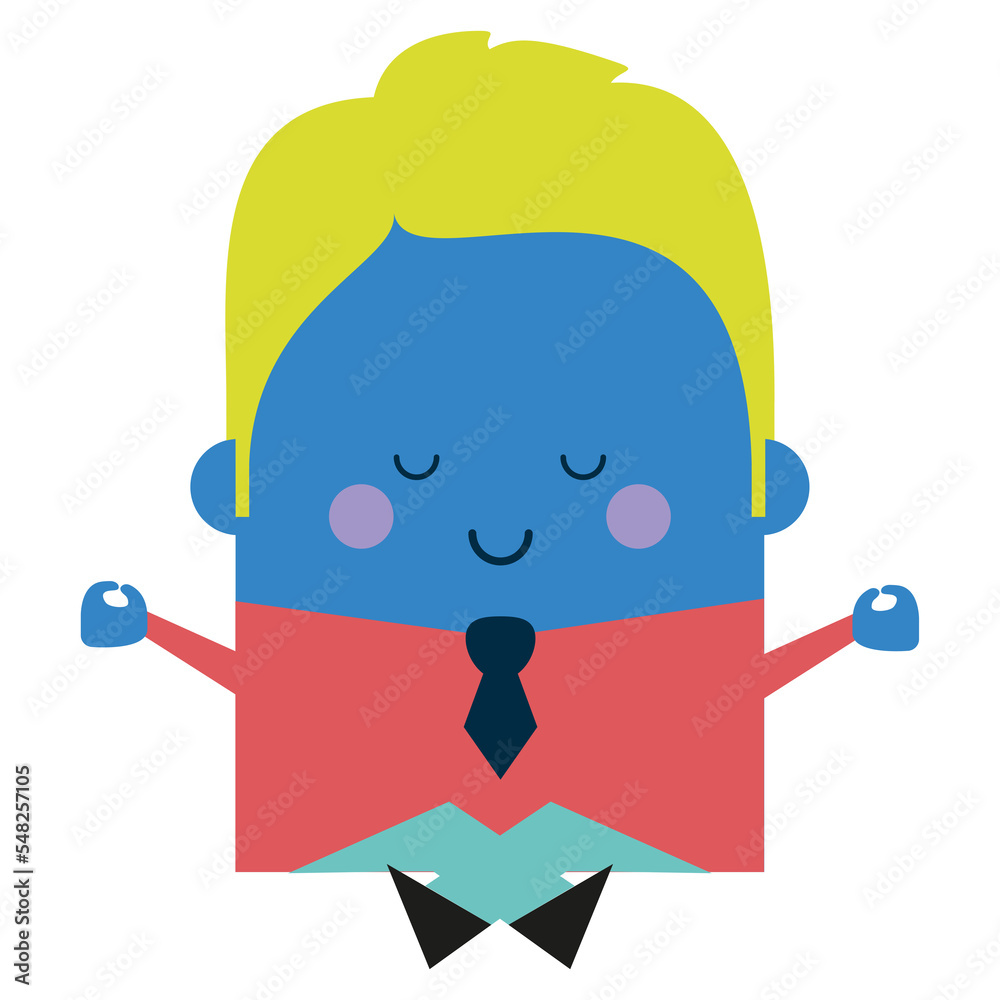 Illustration of a zen businesman - business and working design Illustration of a zen businesman - business and working design