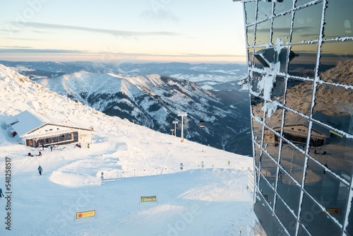 sunset above the jasna chopok mountain photo