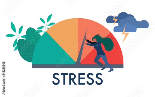 People are on the mood scale  stress rate. Frustration and stress  Emotional overload  burnout  overworking  depression diagnosis Mental disorder. Vector illustration 
