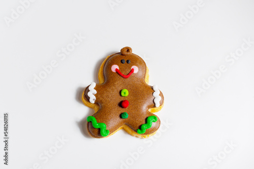 Christmas cookies isolated on a white plate
