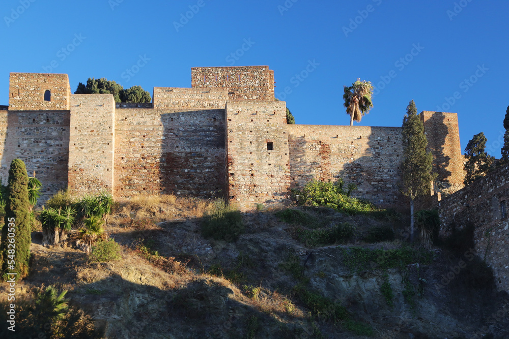 Walls of Alcazaba fortress, Malaga, Spain