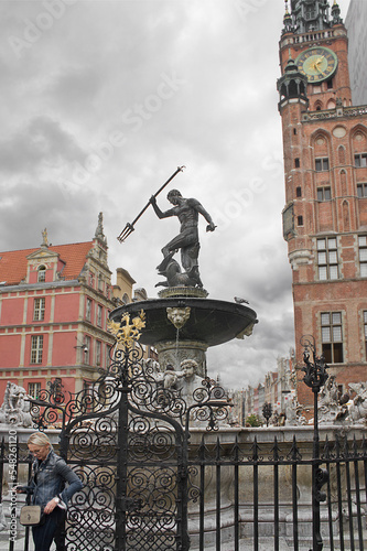  Neptune Fountain in Gdansk, Poland