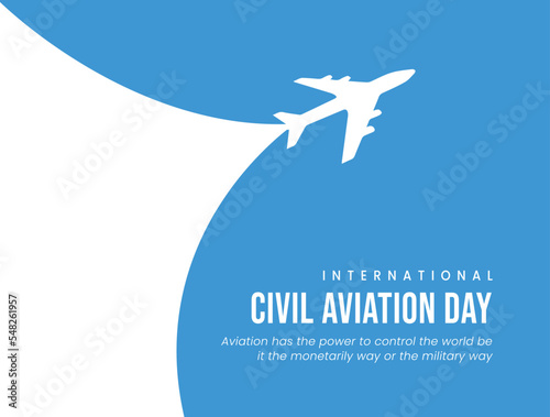 International civil aviation day, aviation day, airplane, vector illustration, greeting cards, social media post, banner, poster, flyer, billboard