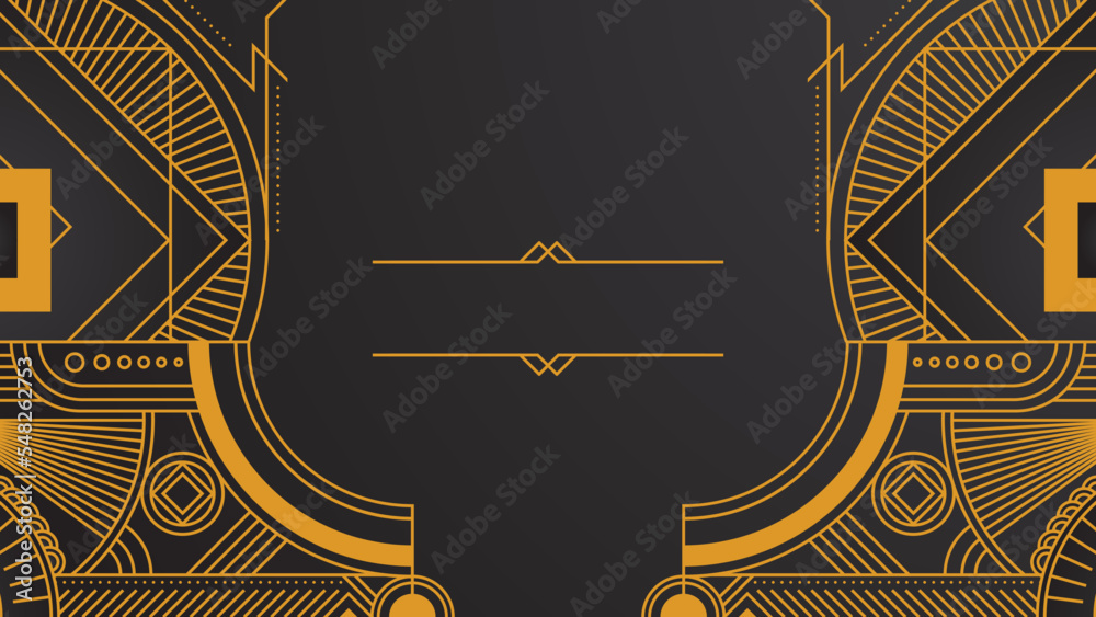 Gradient art deco background with black and golden line. Flat gold line pattern design art deco background Gradient art deco background with black and golden line. Flat gold line pattern design art deco background