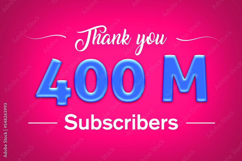 400 Million subscribers celebration greeting banner with Blue glosse Design 400 Million subscribers celebration greeting banner with Blue glosse Design