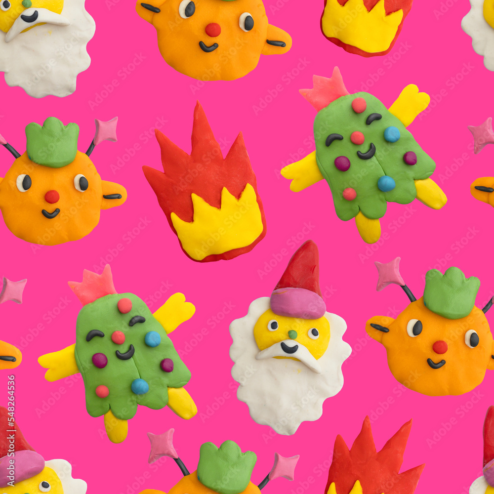 pattern, plasticine, clay, flower, 00s, 1970s, 2023, 3d, 3d render, 3d sticker, 70s, 80s, background, cartoon, ceramic, chamomile, child, clay texture, craft, creativity, face, fantasy, funky, groovy,