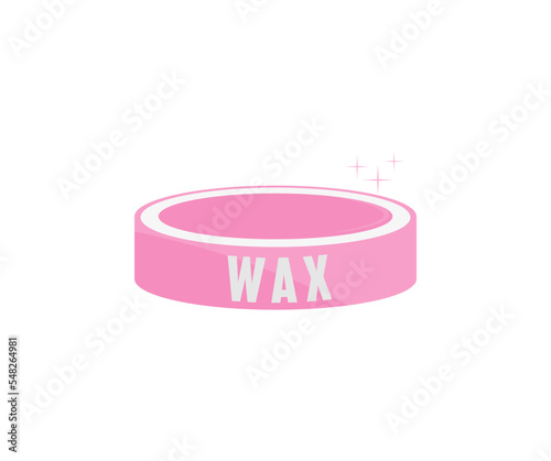 Wax for depilation. Sugar paste or wax honey in a plastic jar logo design. Sugaring. Depilation and beauty concept. Waxing vector design and illustration.
