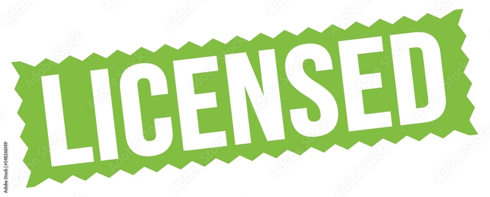 Fototapeta premium LICENSED text written on green stamp sign.
