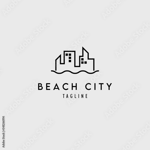 beach city logo vector illustration design