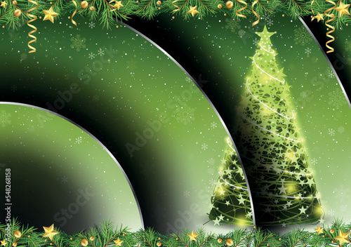 Green Abstract Christmas Mo...