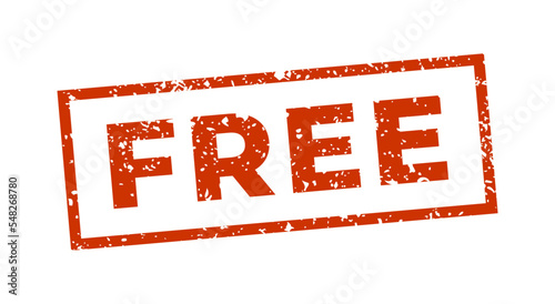 Free Sign Label Red Rubber Stamp Grunge Style Vector Illustration