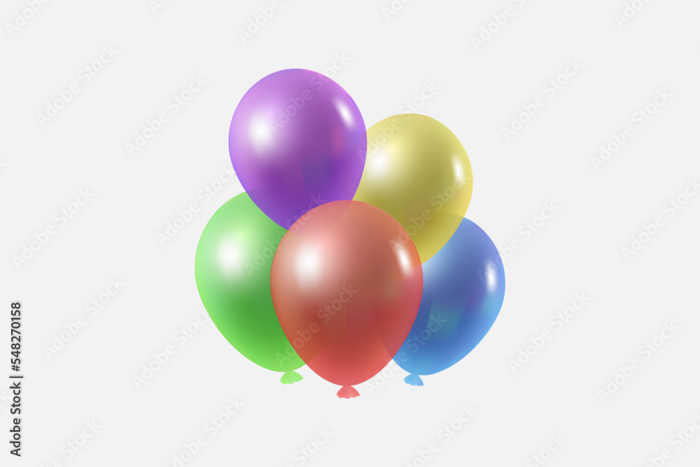rainbow balloon isolated on a white background. Party decoration for celebrations and birthday