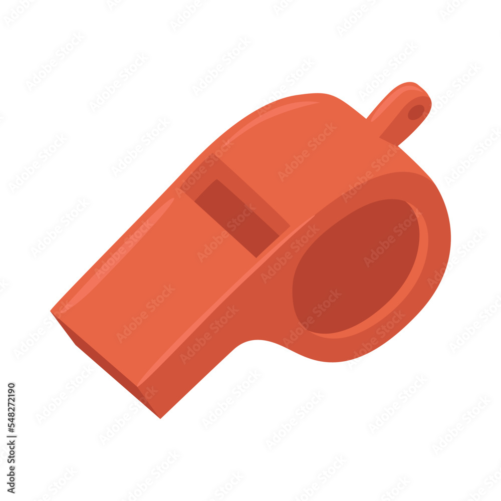 Whistle Red Sign Emoji Icon Illustration. Referee Vector Symbol