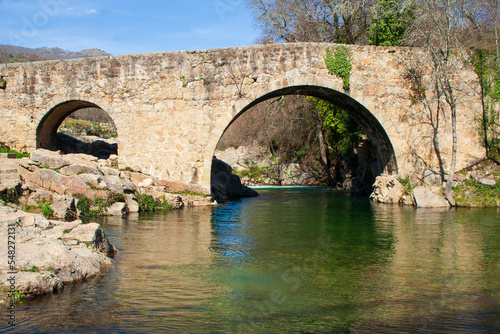 The Roman Bridge of Madrigal de la Vera, Caceres, Extremadura, Spain Garganta de Alardos, photo