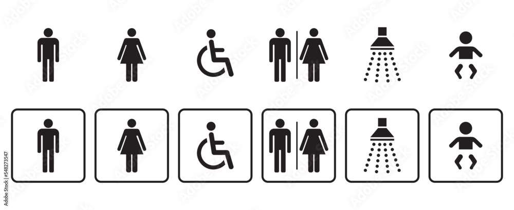 WC Symbole , Sanitary ,sanitar,piktogram,Icon Design Flat Icons