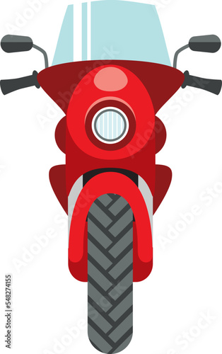 Red motorcycle vector icon. Simple flat illustration of transport.
